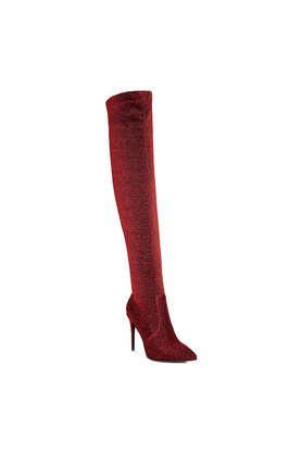 other zipper women's party wear boots - red