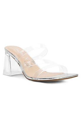 other slip-on women's party wear sandals - silver