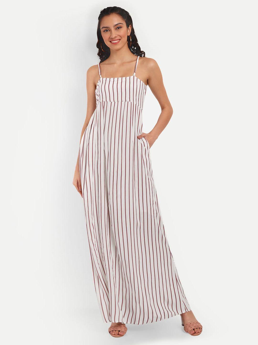 otorva white striped crepe maxi dress