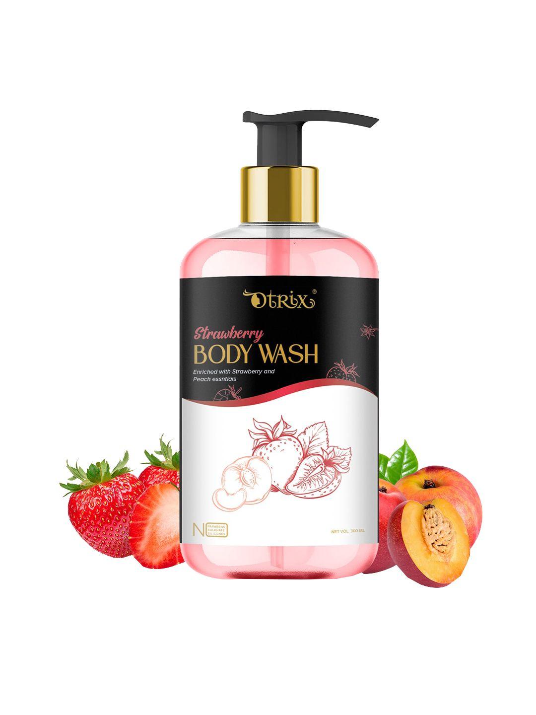 otrix strawberry foaming body wash with peach essentials - 300ml
