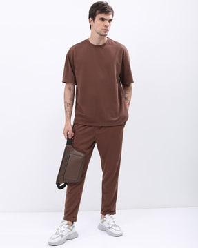 ottoman-knit oversized crew-neck t-shirt