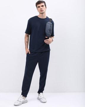 ottoman-knit oversized crew-neck t-shirt