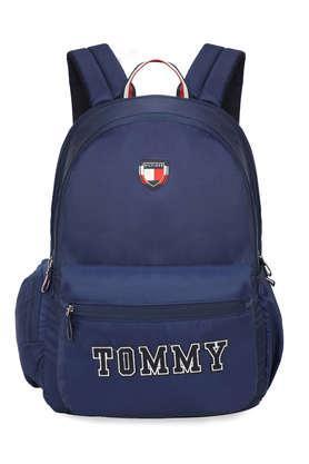ottoman polyester zip closure backpack - navy