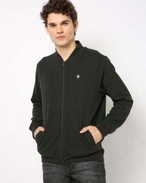 ottoman zip-front bomber sweatshirt