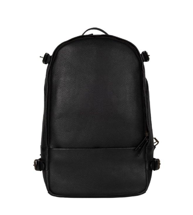 outback black mustang leather backpack