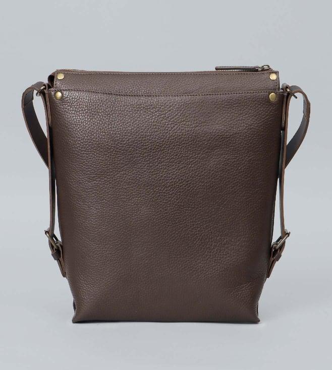 outback brown jersey leather crossbody bag