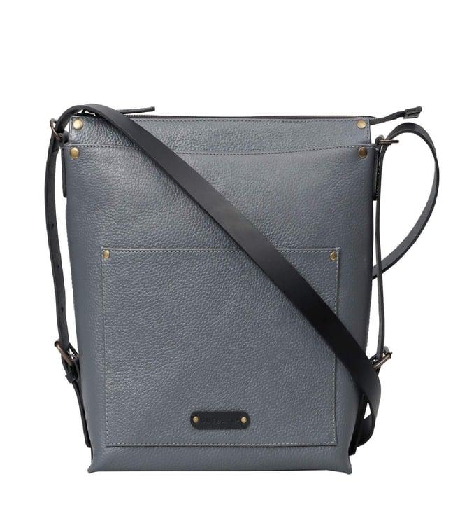 outback charcoal jersey leather crossbody bag