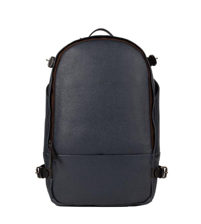outback navy mustang leather backpack