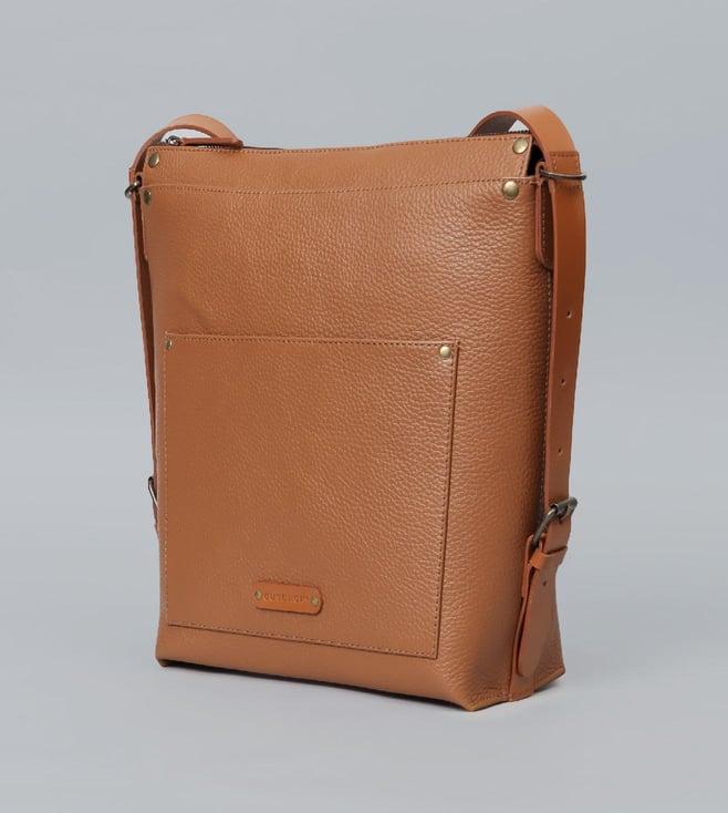 outback tan jersey leather crossbody bag