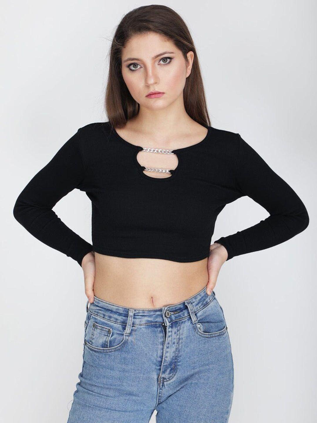 outcast black crop top