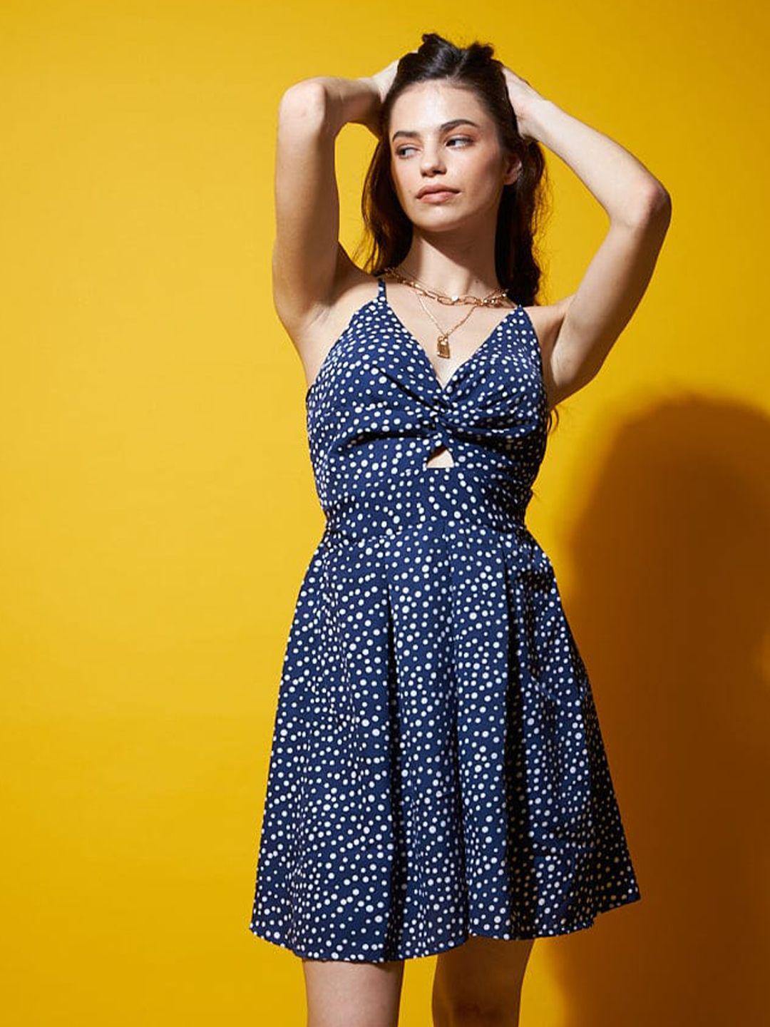 outcast polka dots printed a-line dress