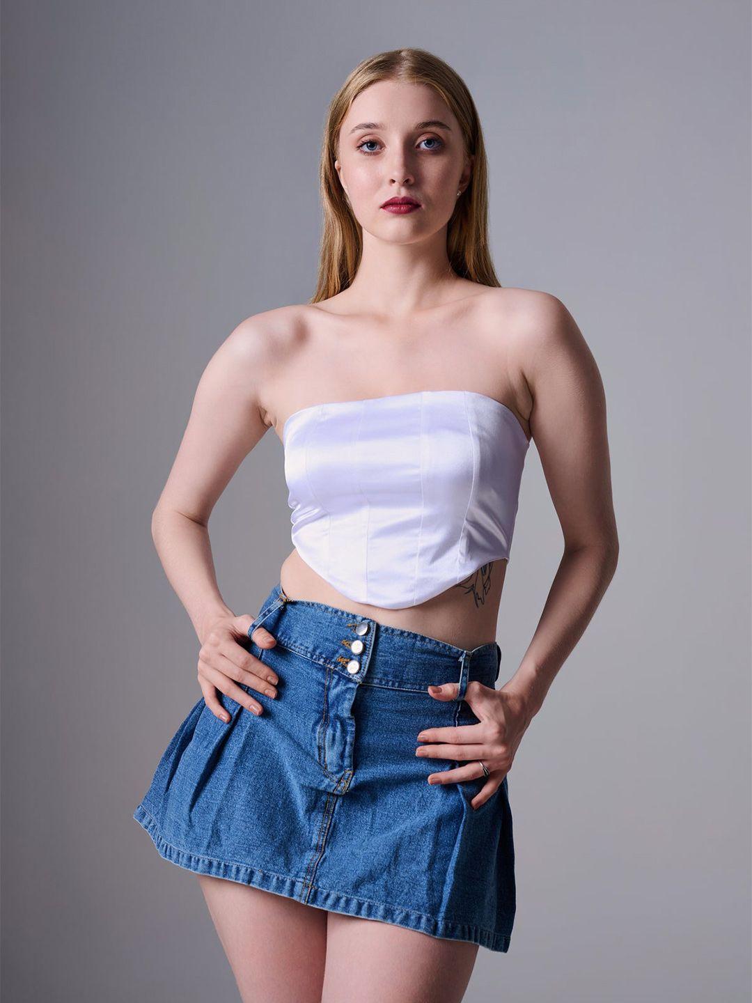 outcast strapless tube crop top