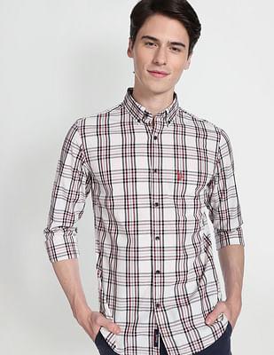 outdoor check cotton shirt