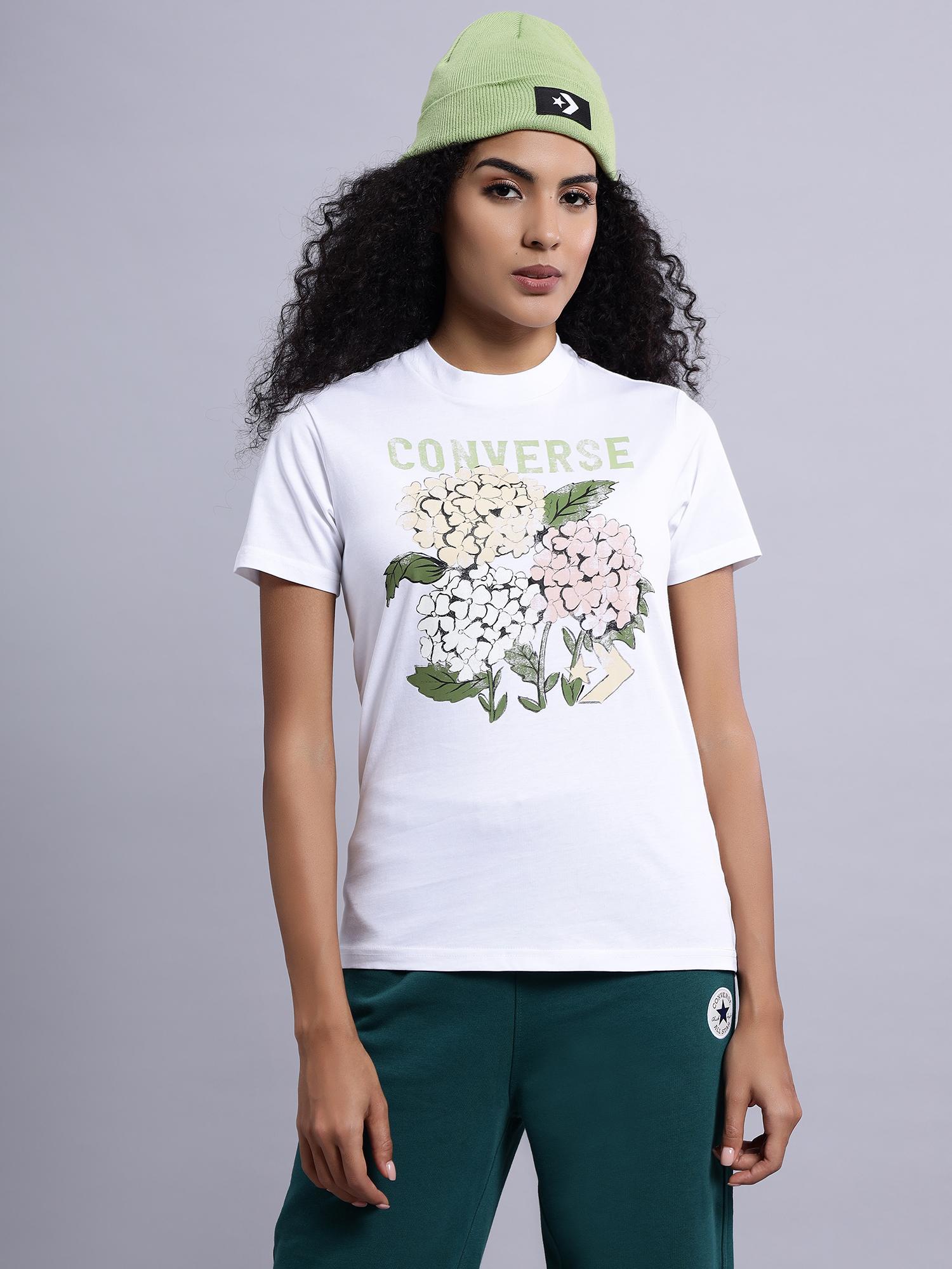 outdoor florals white t-shirt