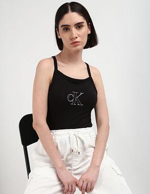 outlined strappy tank t-shirt