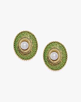 oval design enamel studs