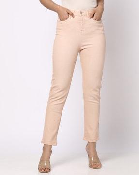 over-dyed high-rise straight fit jeans
