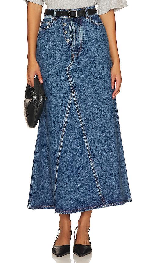 overdyed double fly maxi skirt