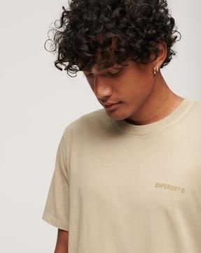 overdyed logo loose fit crew-neck t-shirt