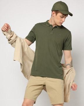 overdyed polo t-shirt with short sleeves
