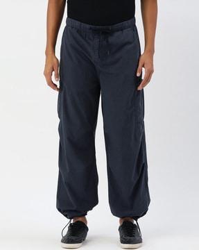 overdyed straight fit flat-front jogger pants