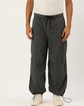overdyed straight fit flat-front jogger pants