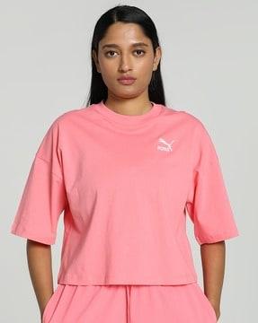 oversized crew-neck t-shirt with logo print