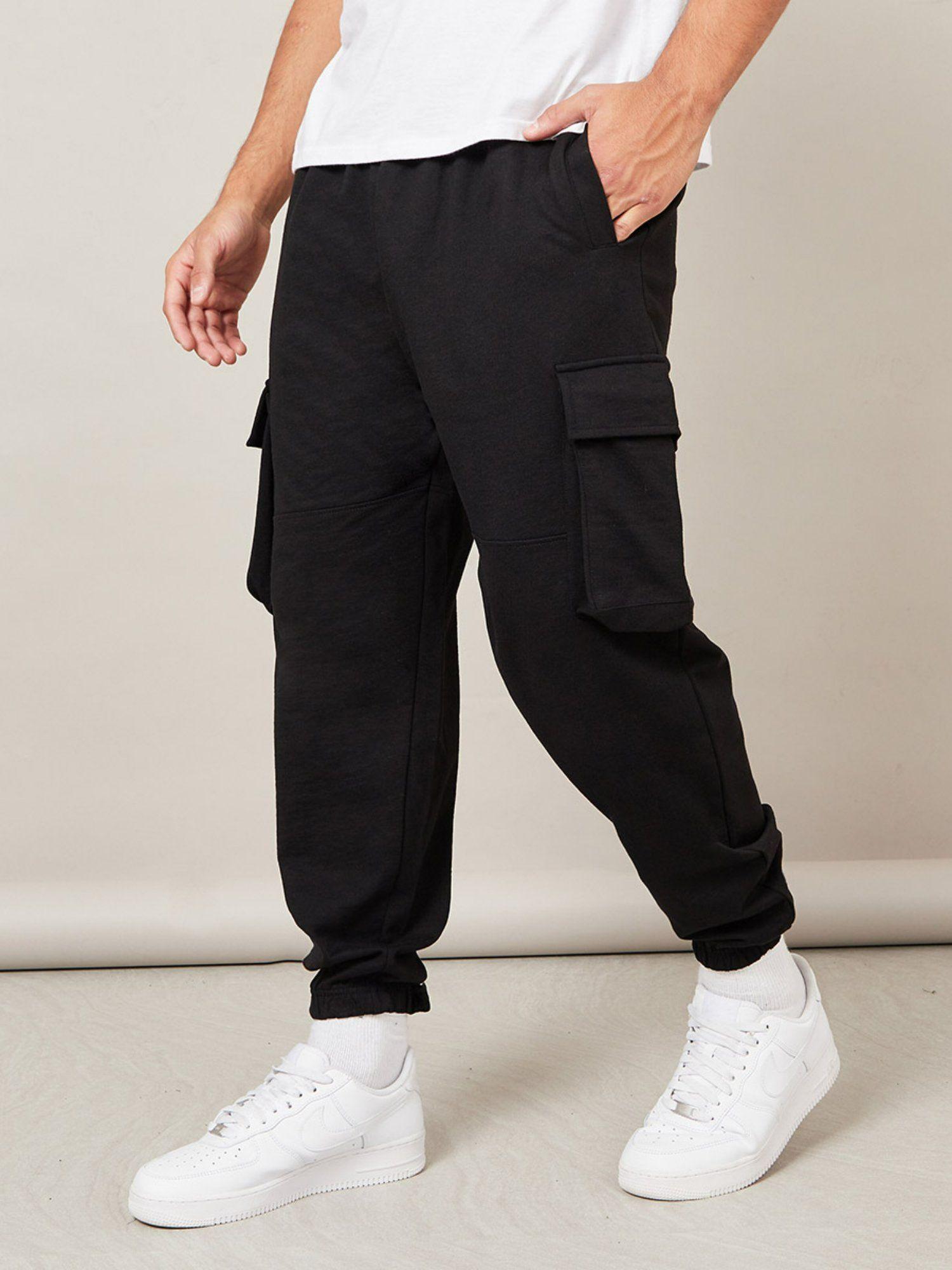 oversized cut and sew detail cargo joggers