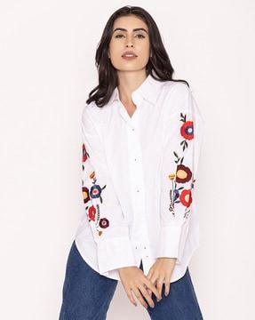 oversized embroidered shirt