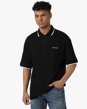 oversized fit polo t-shirt with hd logo print