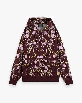 oversized fit printed hoodie, 595, xs