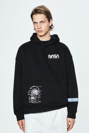 oversized fit printed hoodie