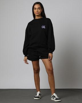 oversized fit sweatshirt with raglan sleeves