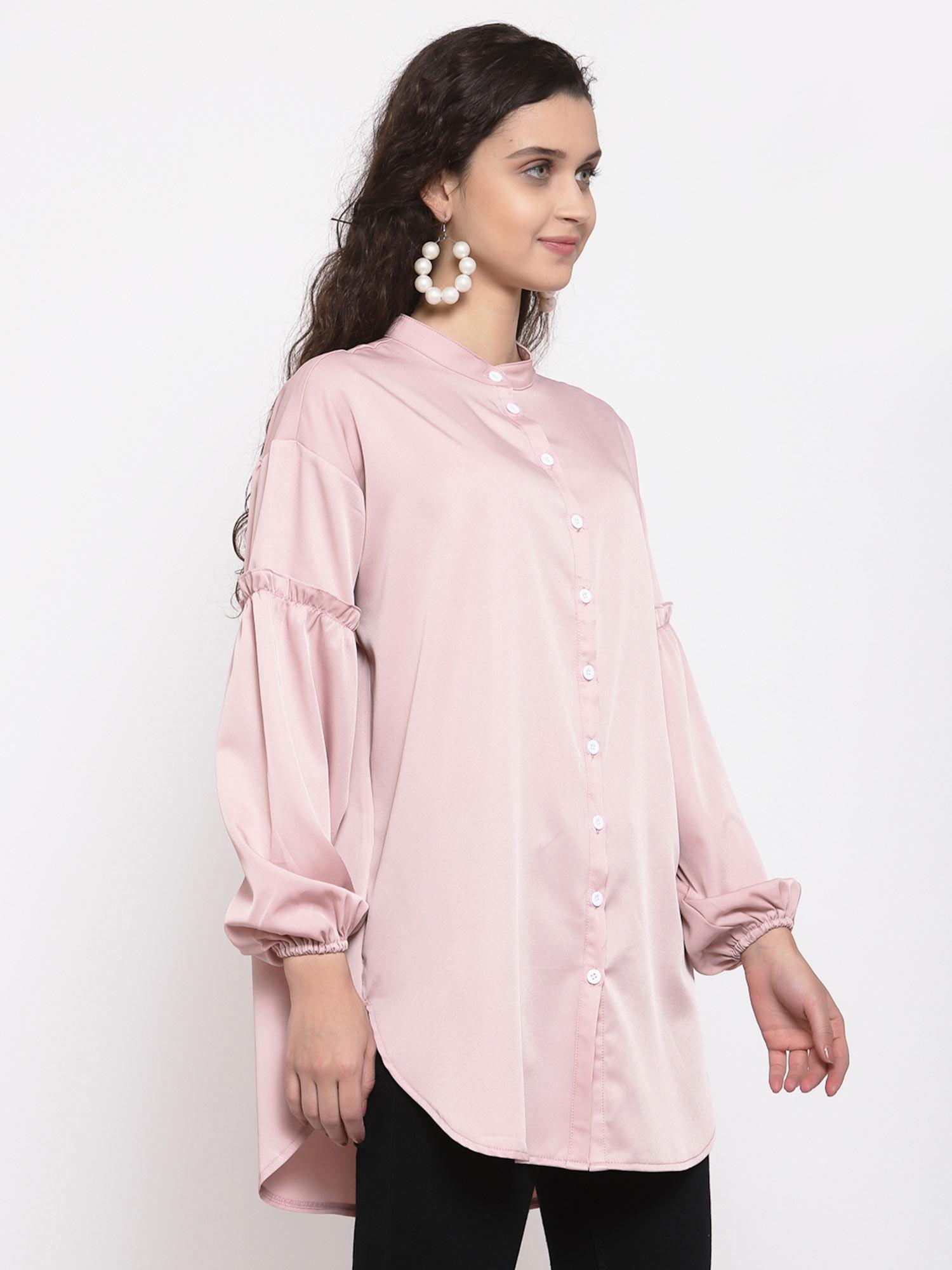 oversized gathered sleeve blouse