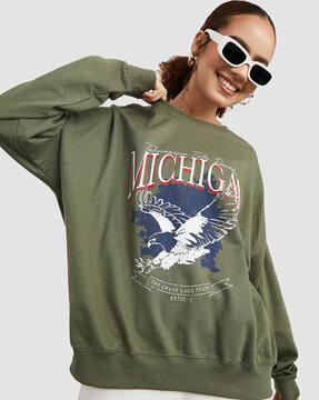 oversized graphic print sweatshirt