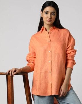 oversized shirt with patch pocket