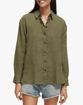 oversized shirt with spread collar