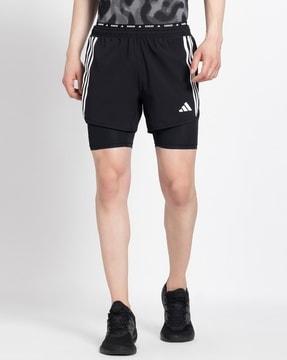 own the run 3 striped 2 in1 running shorts