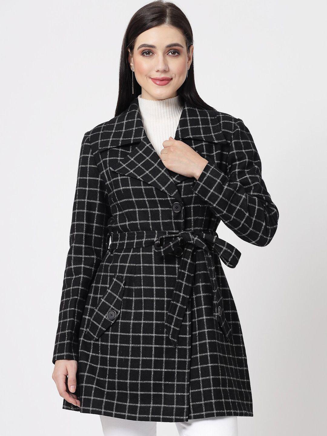 owncraft checked single-breasted wool overcoat