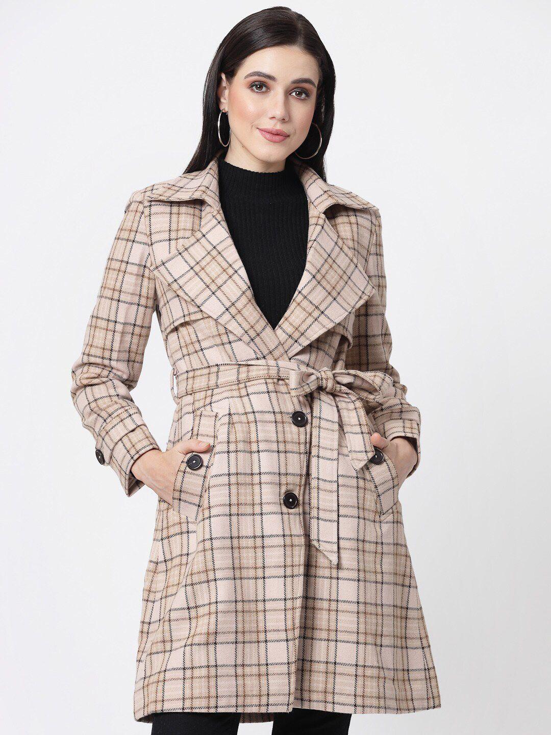 owncraft checked wool double-breasted overcoat