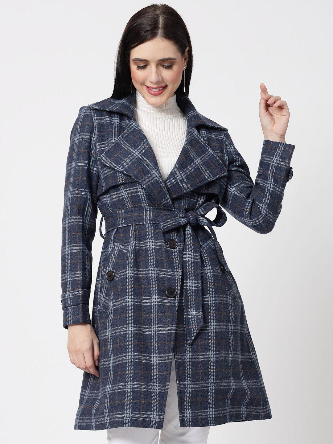 owncraft checked wool single-breasted overcoat