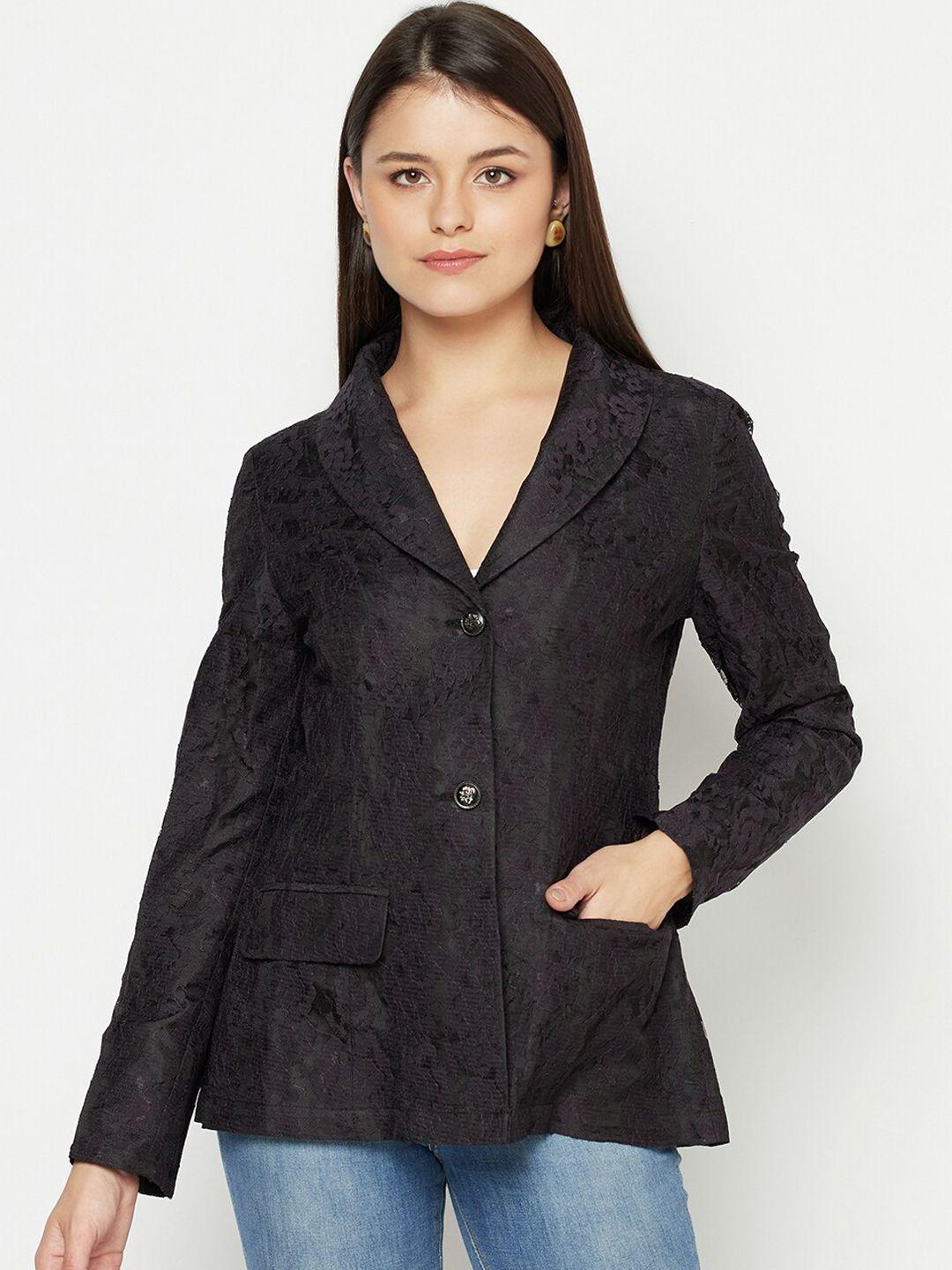 owncraft women black lace jacket