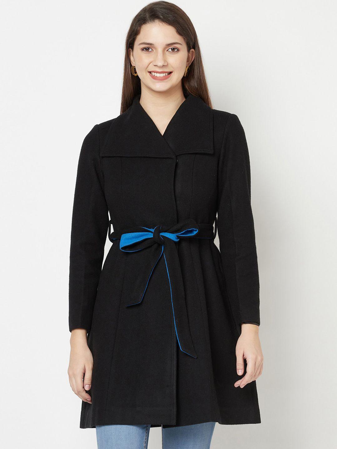 owncraft women black solid over coat