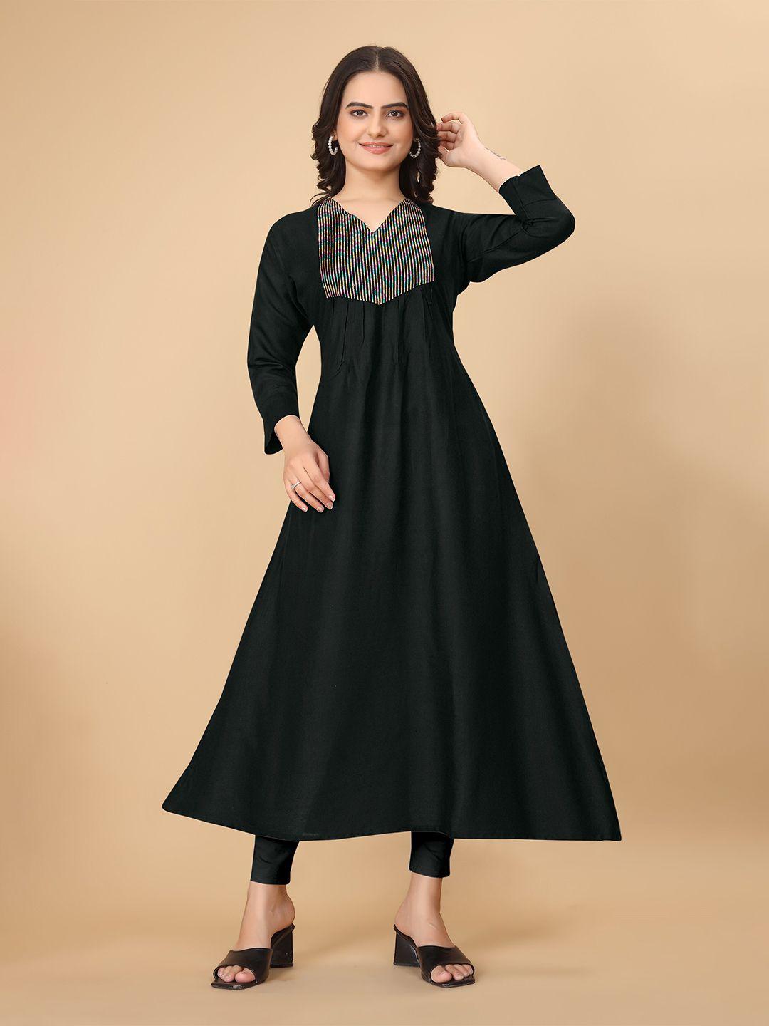 owo the label embroidered thread work a-line kurta