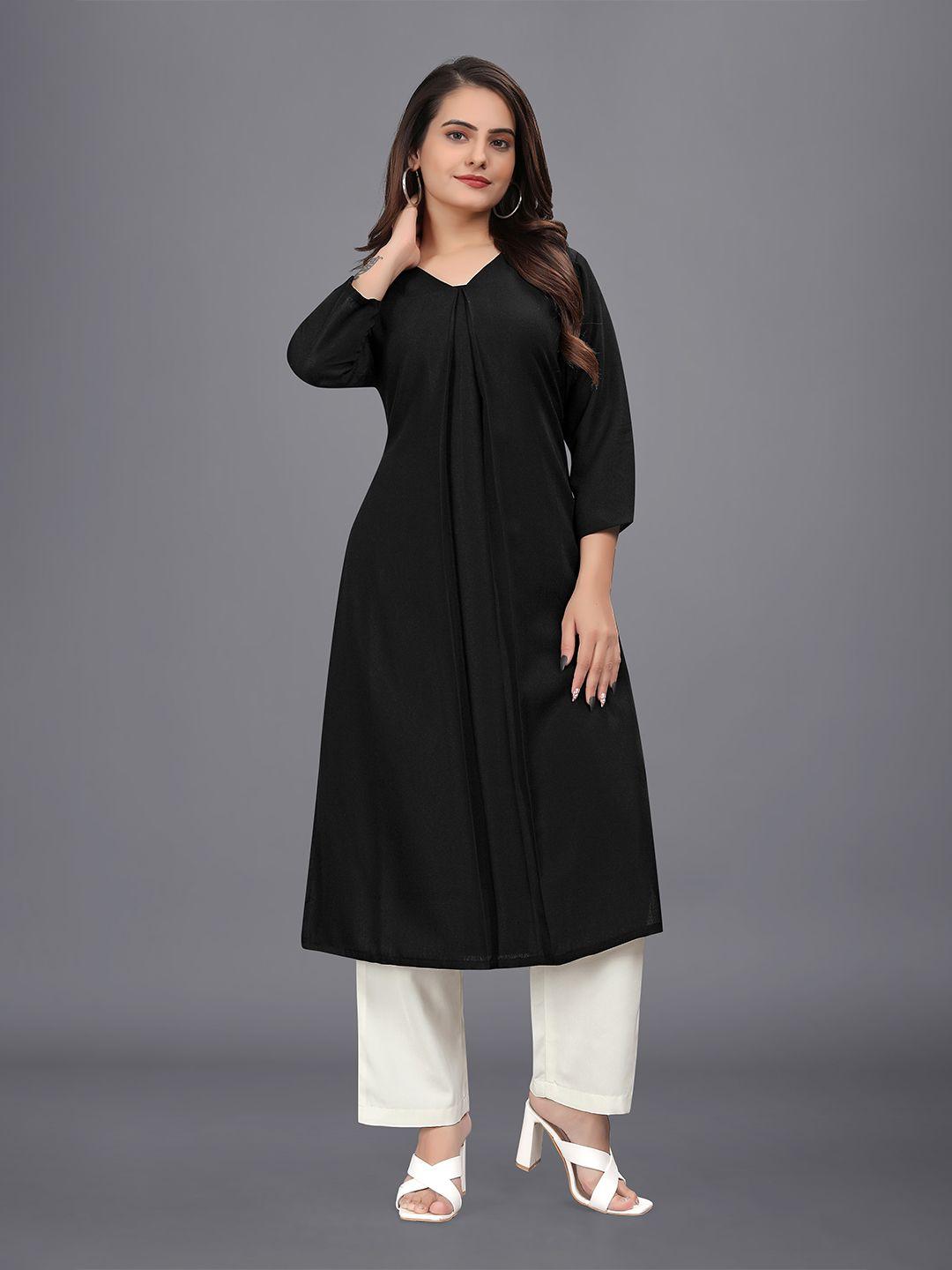 owo the label linen v-neck a-line kurta