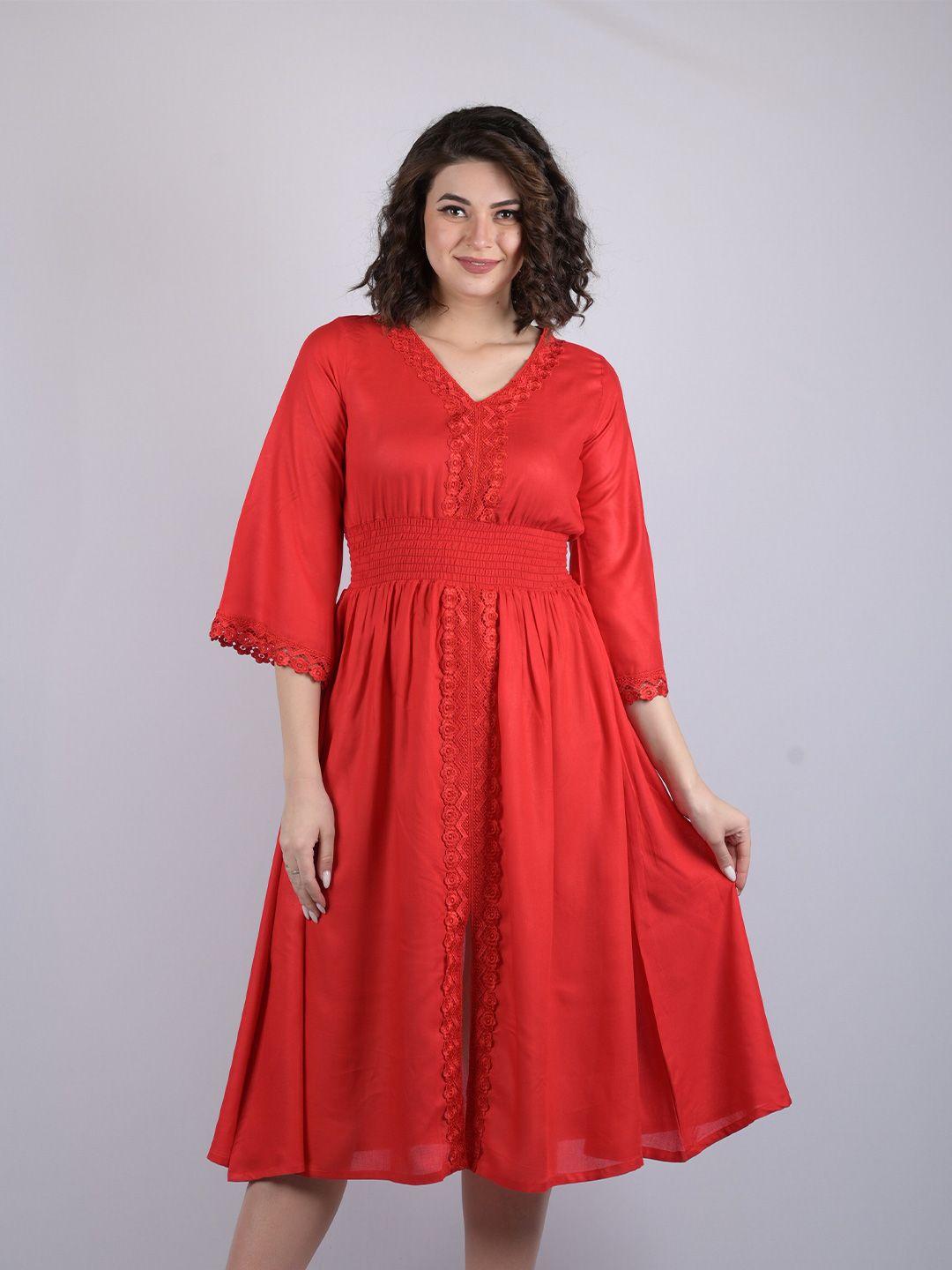 owo the label red midi dress