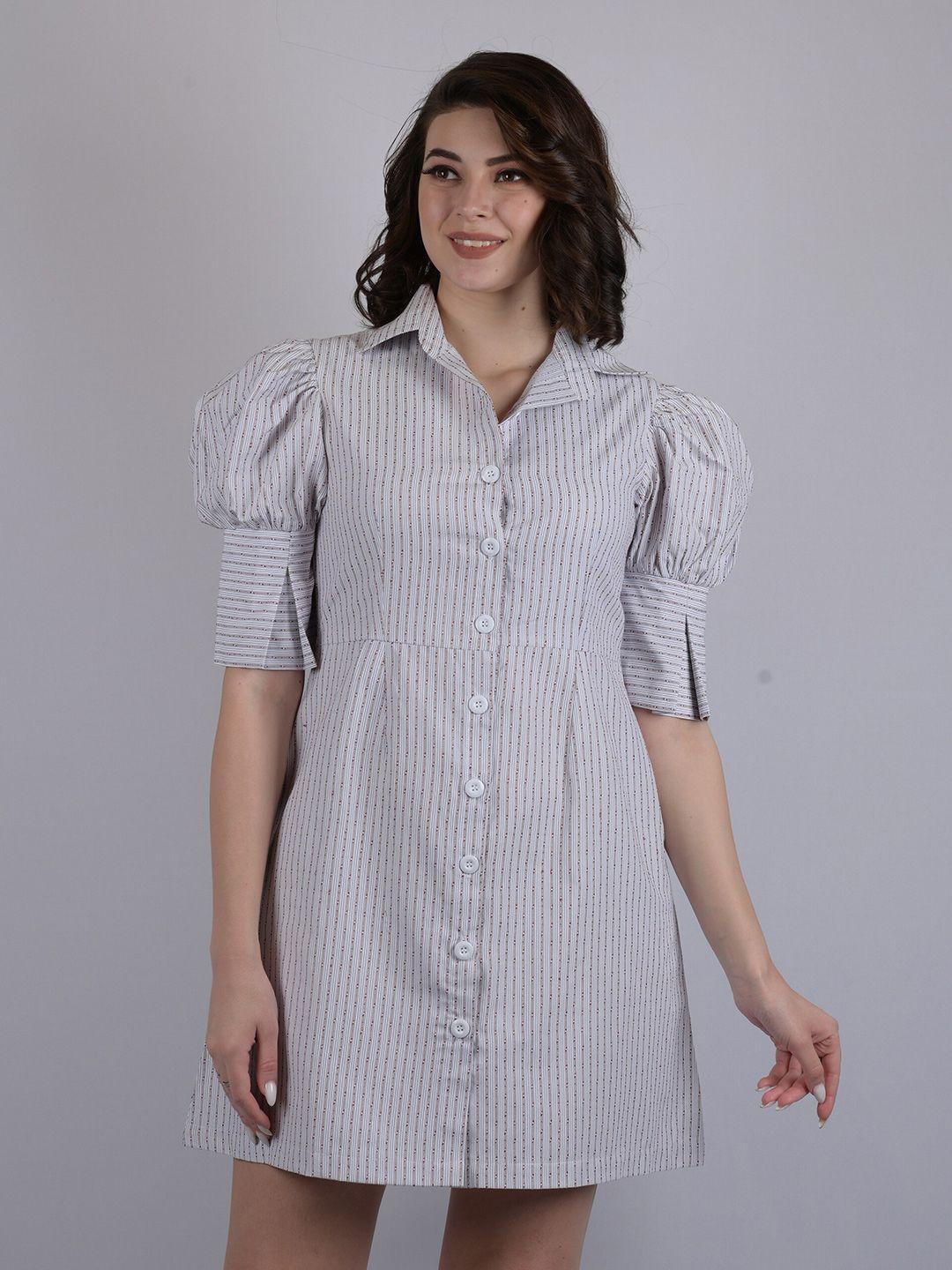 owo the label striped shirt dress