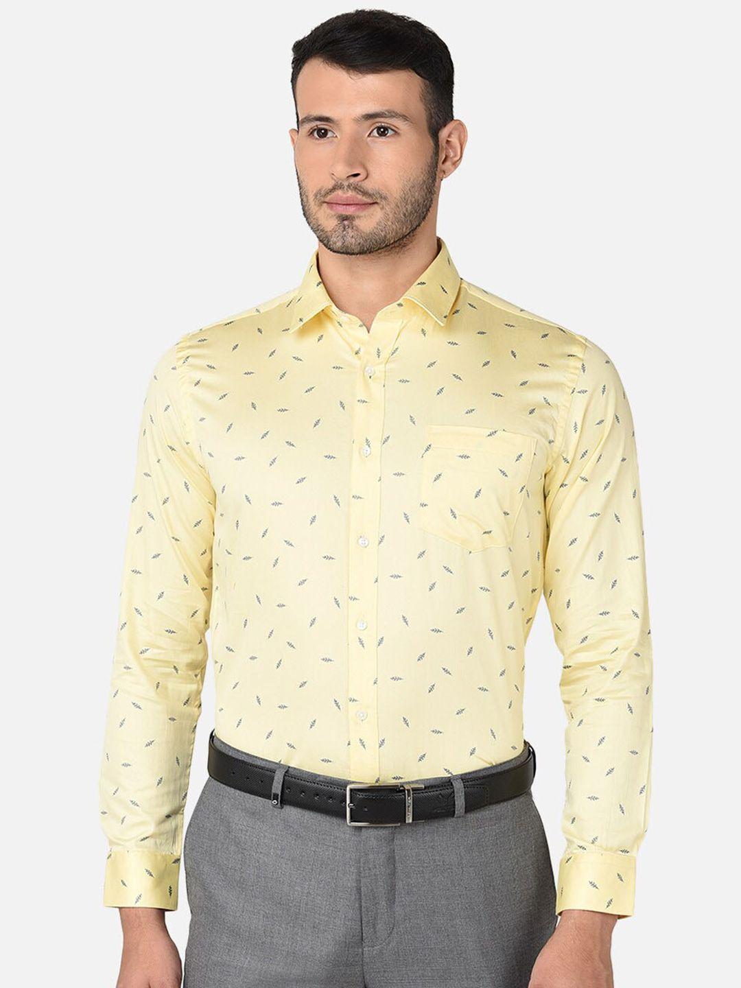 oxemberg men classic slim fit printed cotton formal shirt