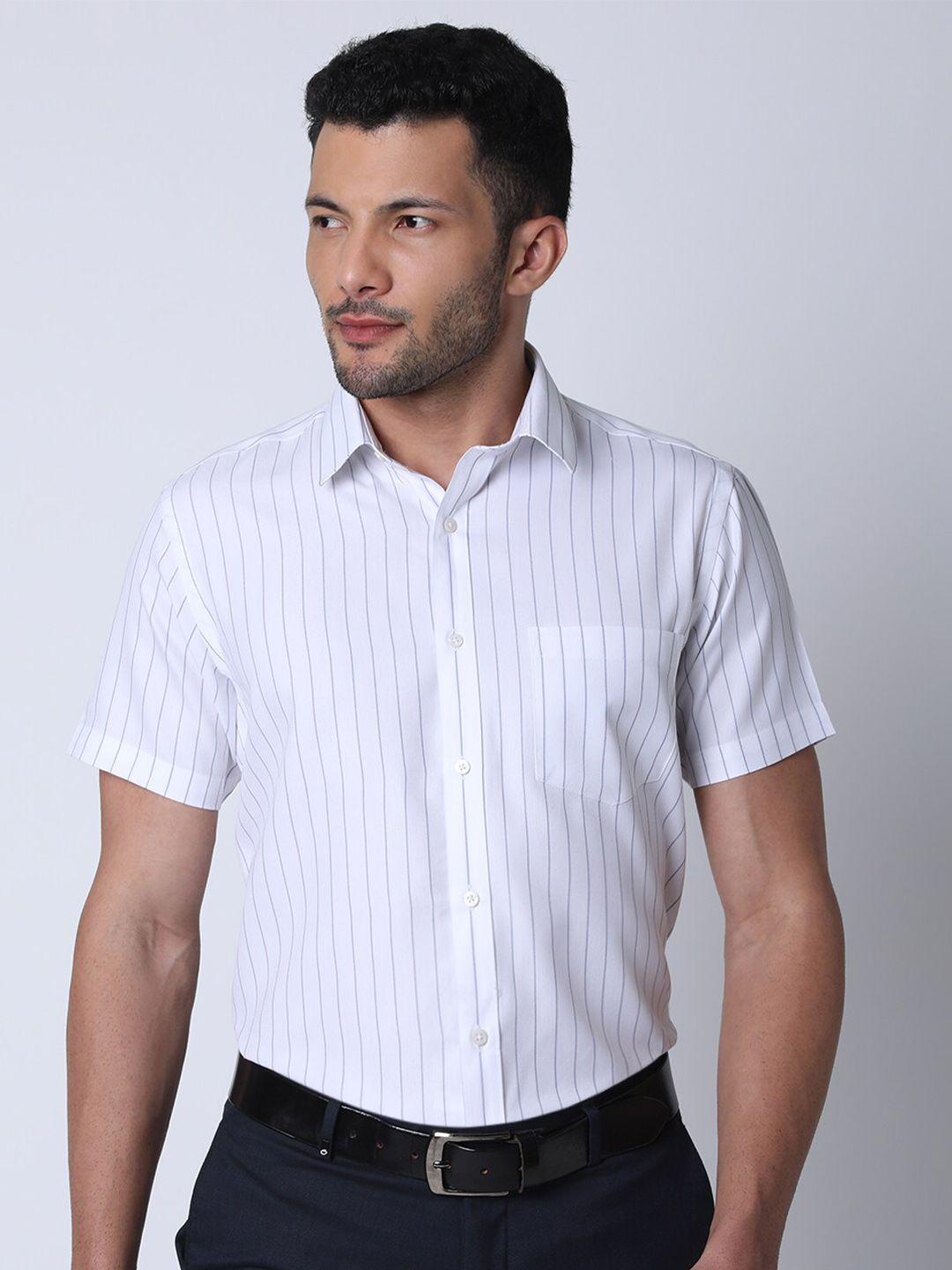 oxemberg classic opaque striped cotton formal shirt