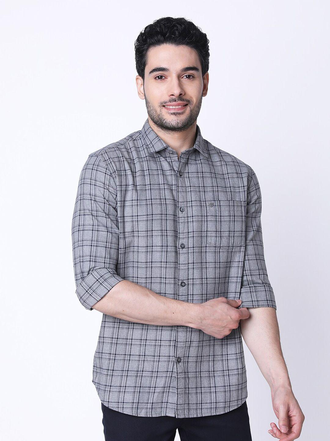 oxemberg classic slim fit tartan checked cotton casual shirt